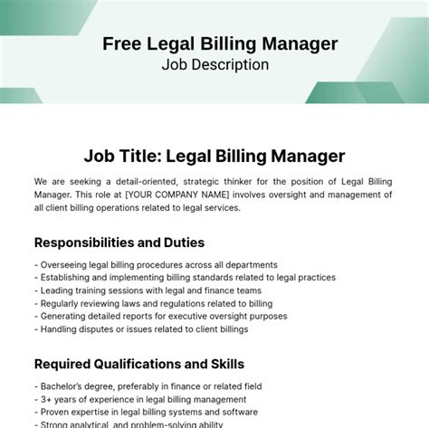 billing manager job description template|Professional Billing Manager Job Description Template.